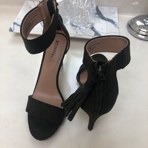 Dark Green heels with tassels